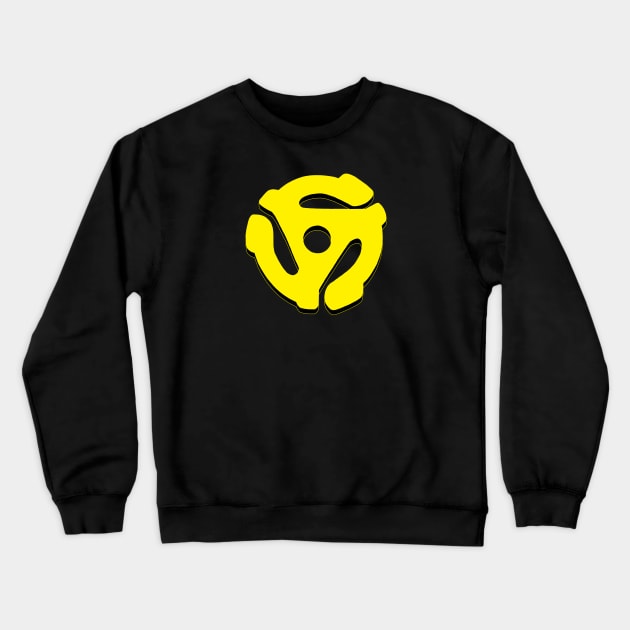 45 RECORD ADAPTER YELLOW Crewneck Sweatshirt by AMOS_STUDIO